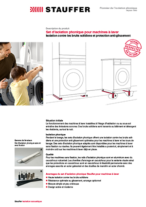 Rails d’isolation phonique pour machines à laver